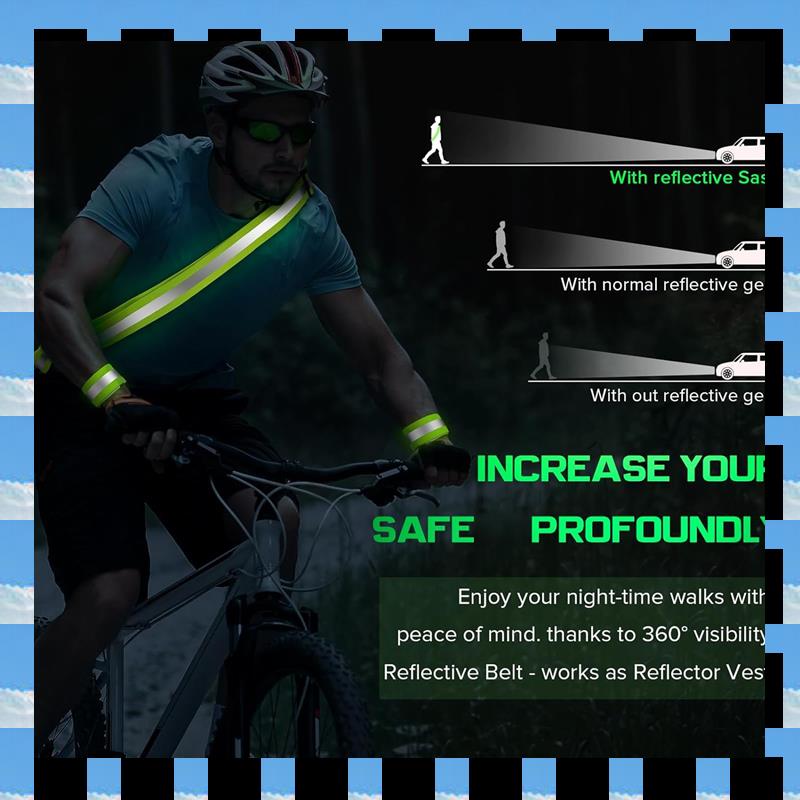ABME 2X Reflective Sash For Wa - Running Gear At Night ulasan dan harga